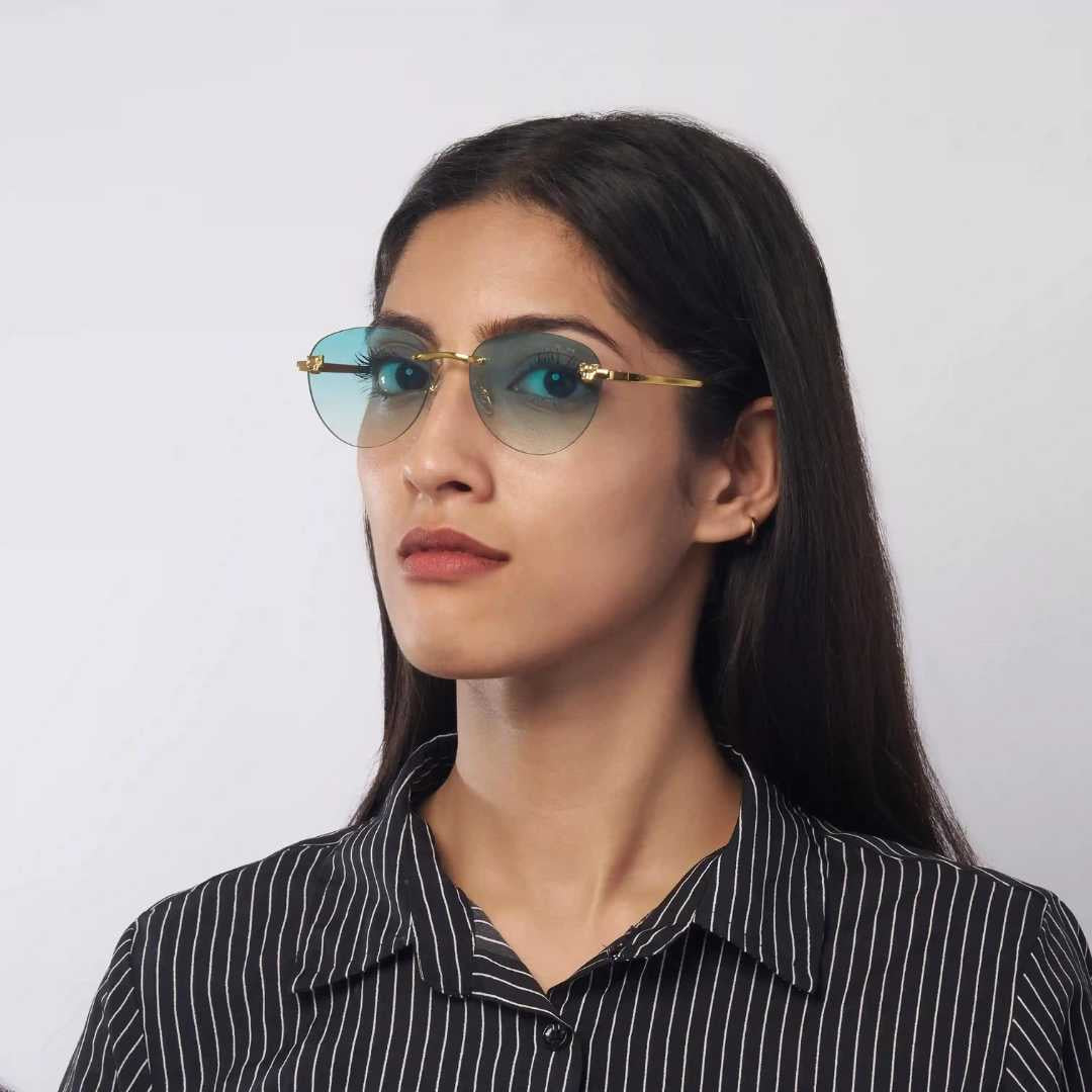 MOONX HIMALIA S2 - UV400 Rimless Oval Sunglasses