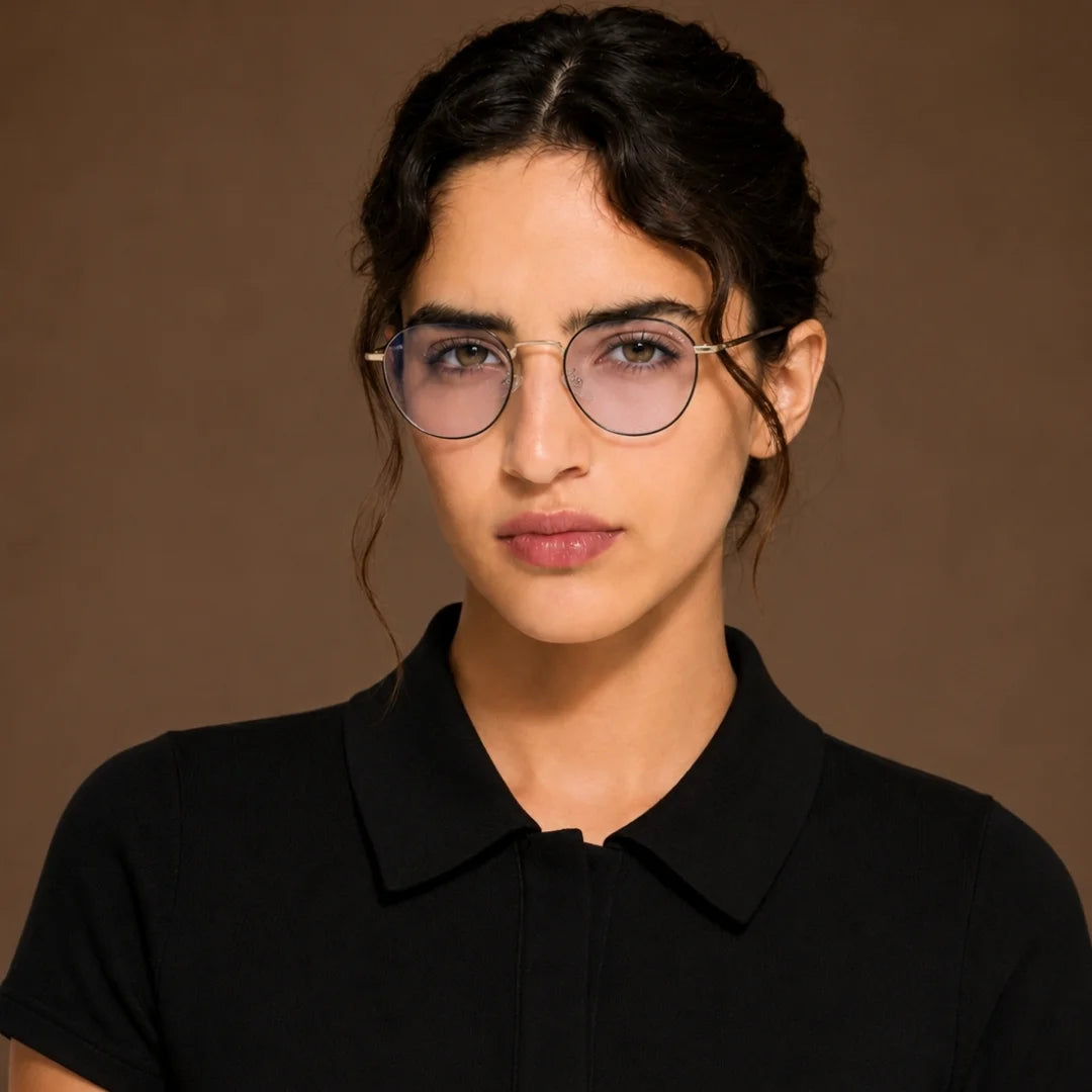 MOONX PHILO (Anti‑Blue) – Round Metal Blue‑Light‑Blocking Glasses (Unisex)