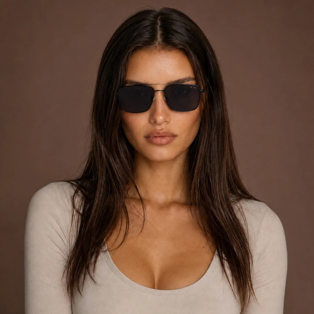 MOONX SIRIUS – Polarised Rectangular Metal Sunglasses (Unisex)