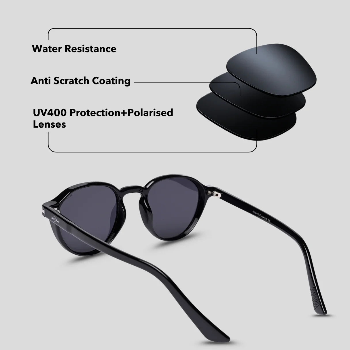 MOONX MARTIAN – Polarised Round Frame Sunglasses (Unisex)
