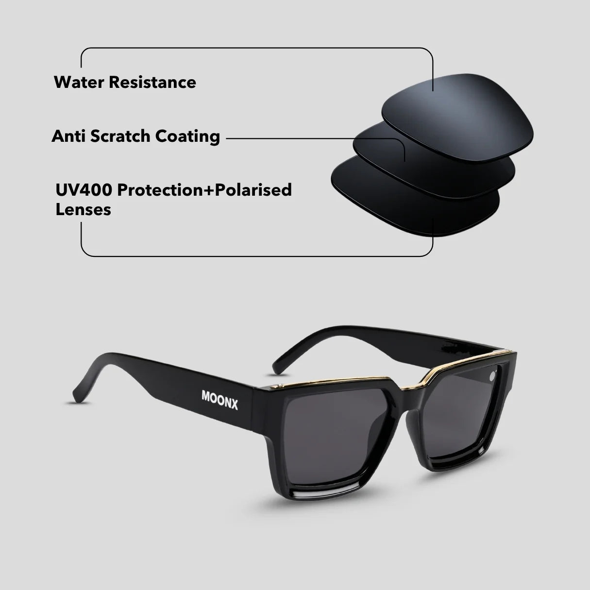 MOONX THE UNIVERSE - UV400 Wayfarer Sunglasses (Unisex)