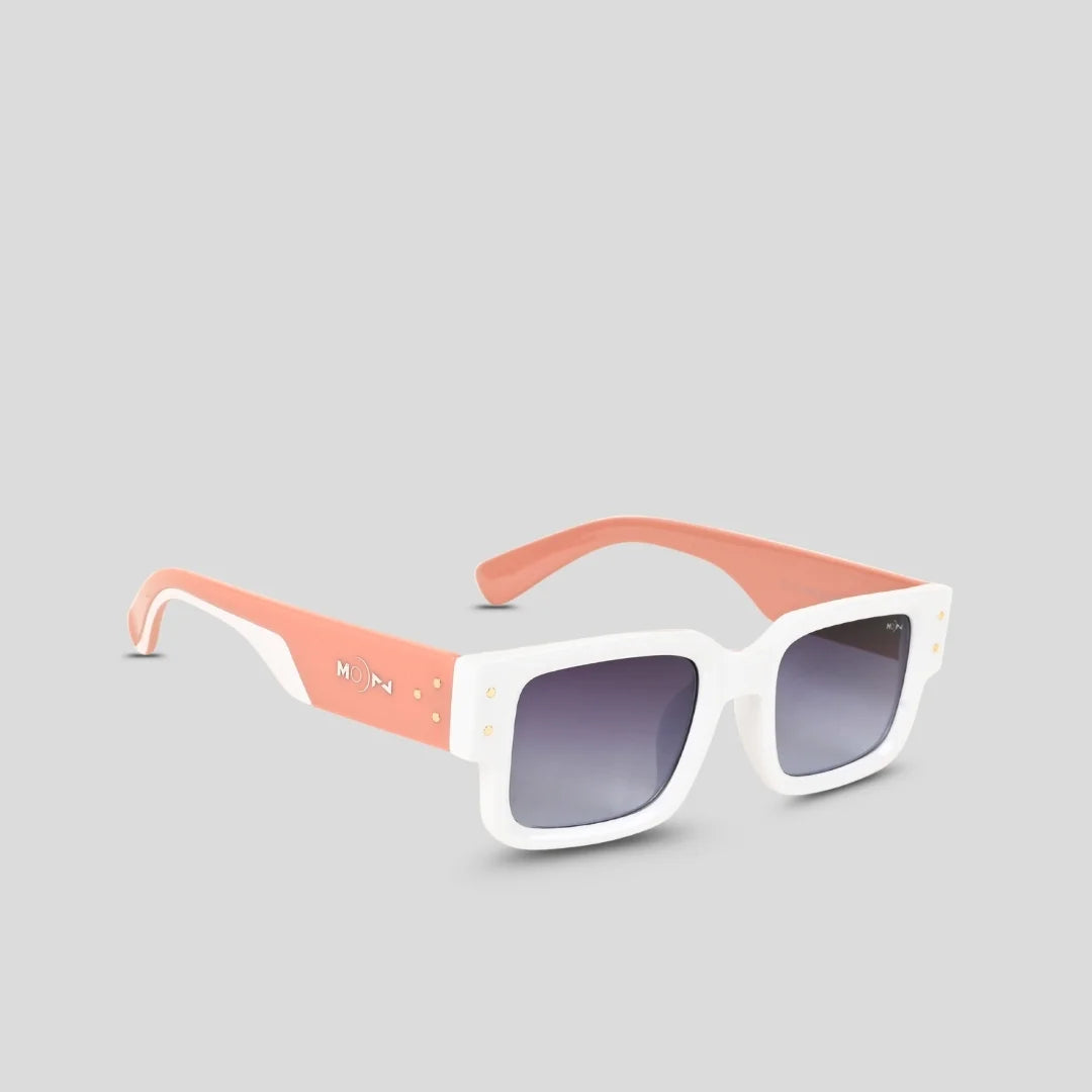 MOONX CLASSIC ICON (WH) - UV400 Rectangular Sunglasses (Unisex)