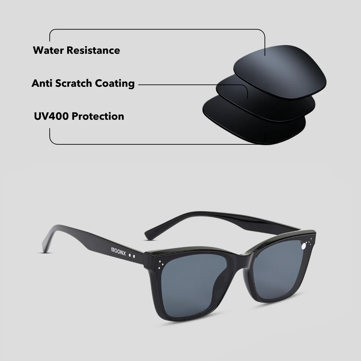 MOONX MAVE S1 – UV400 Sleek Modern Sunglasses (Unisex)