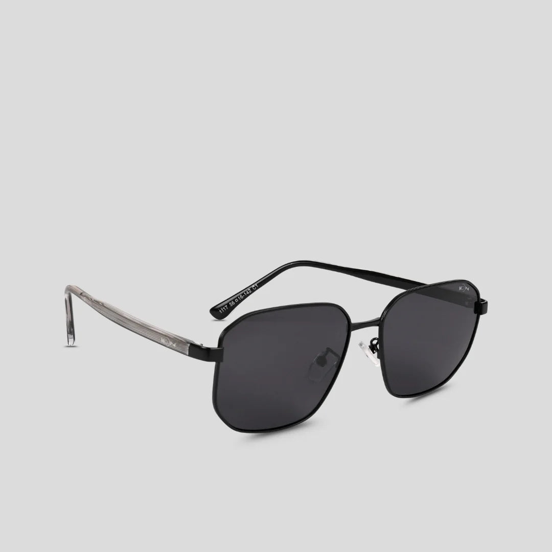 MOONX BRONZ – Polarised Square Metal Frame Sunglasses (Unisex)
