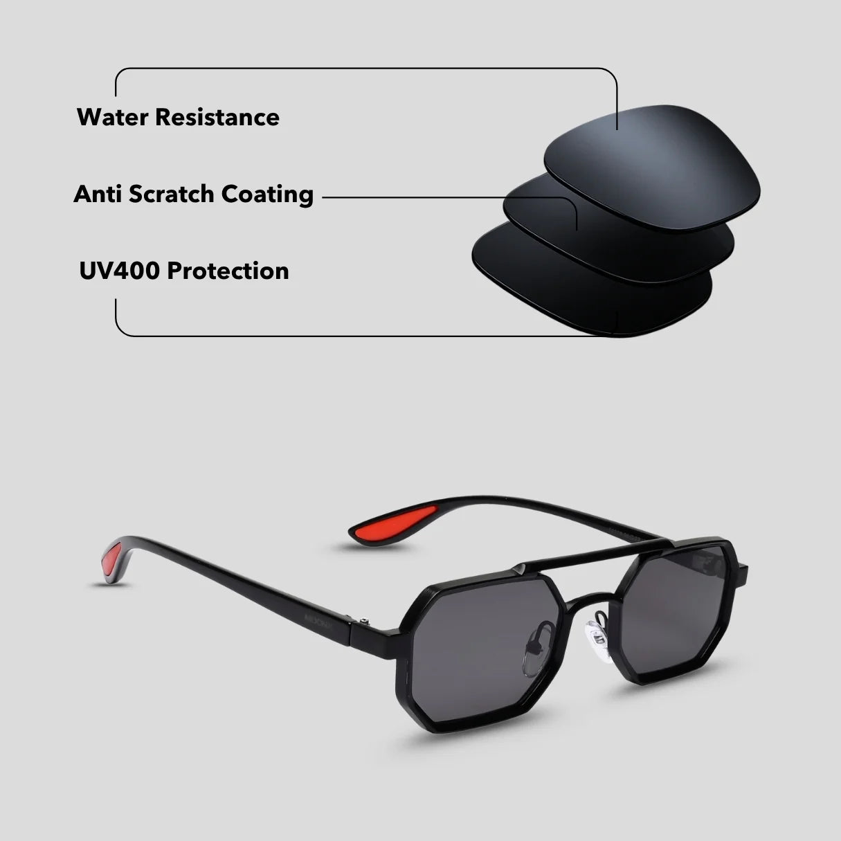 MOONX CLASSIC EDGE S1 – UV400 Modern Shape Sunglasses (Unisex)