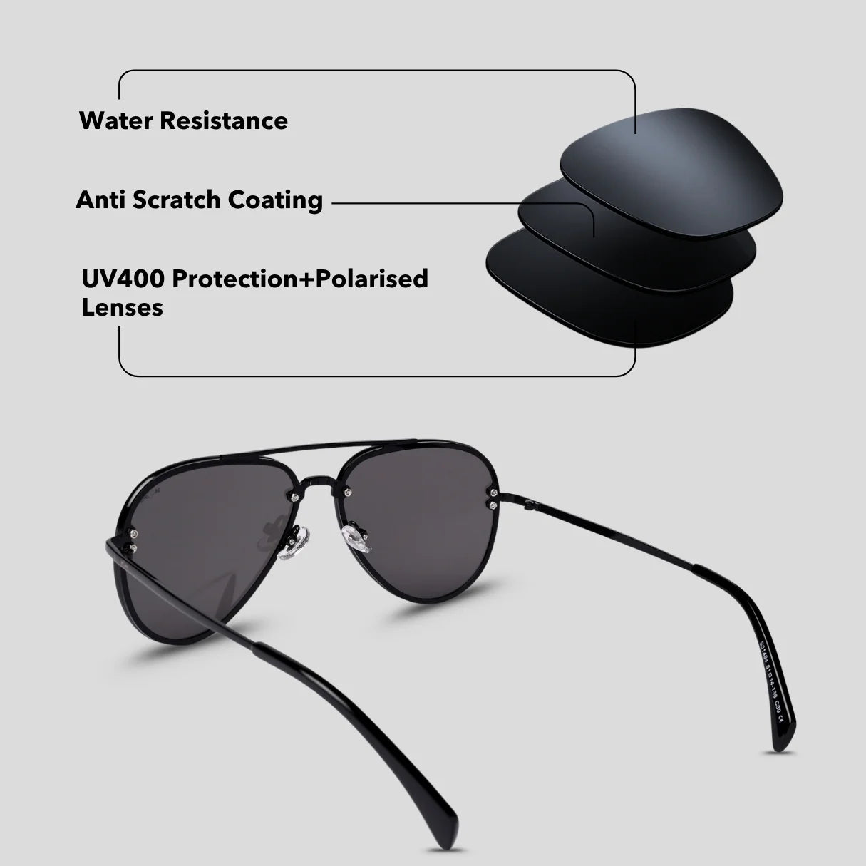 MOONX HEAVEN S30 – Polarised Aviator Metal Frame Sunglasses (Unisex)