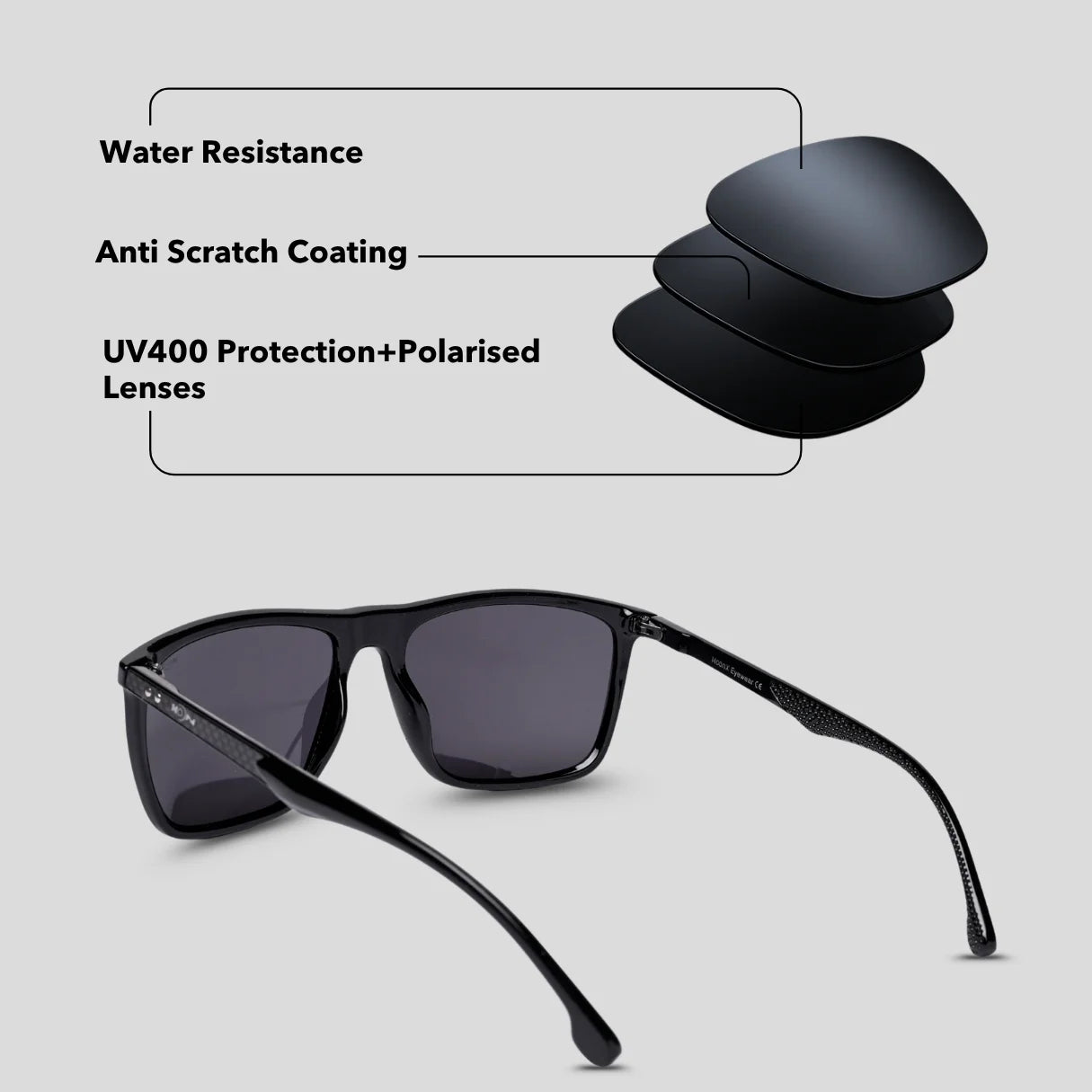 MOONX THE STREAK – Polarised Rectangular Sunglasses (Unisex)