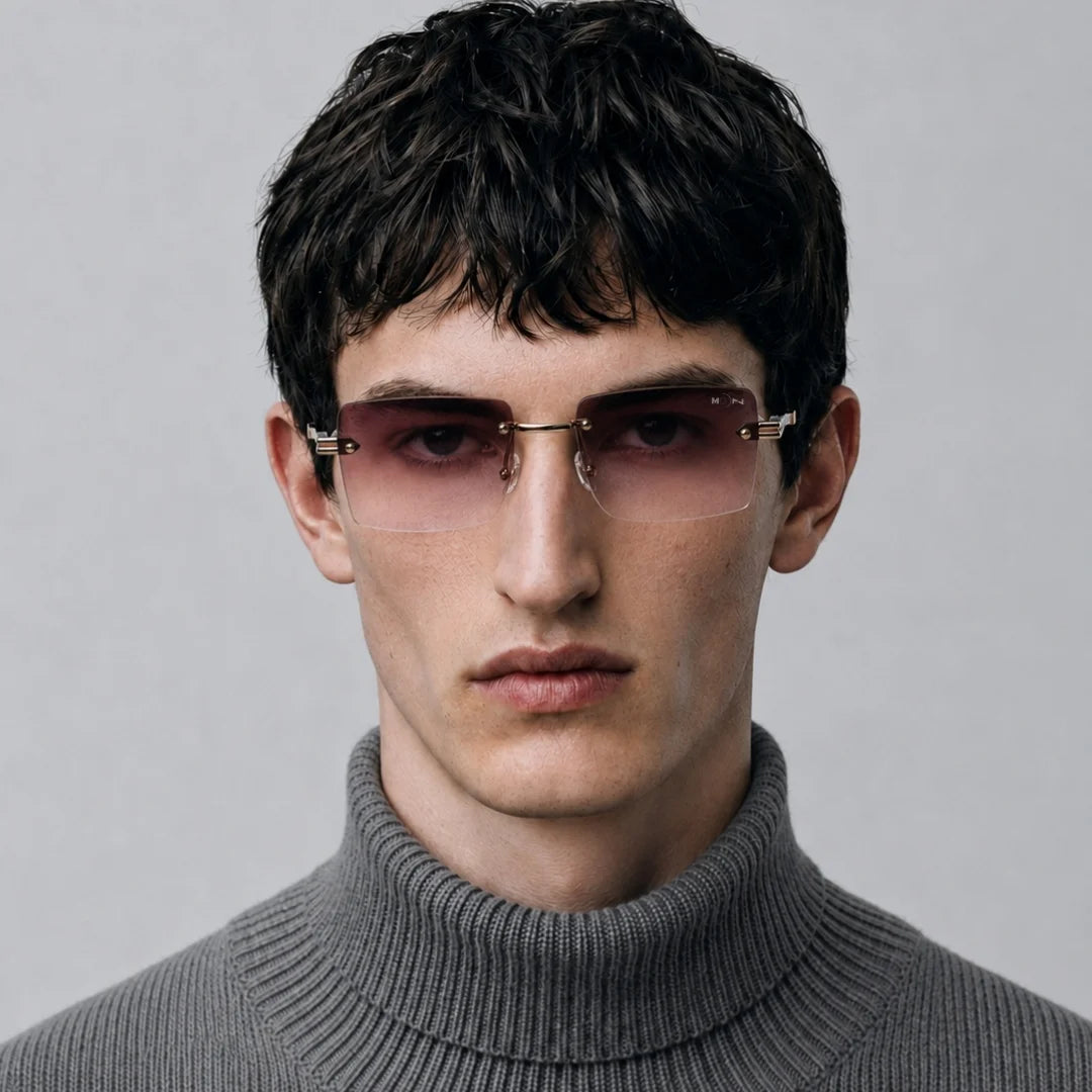 MOONX STARMADE S2 – Polarised Rimless Rectangular Sunglasses (Unisex)