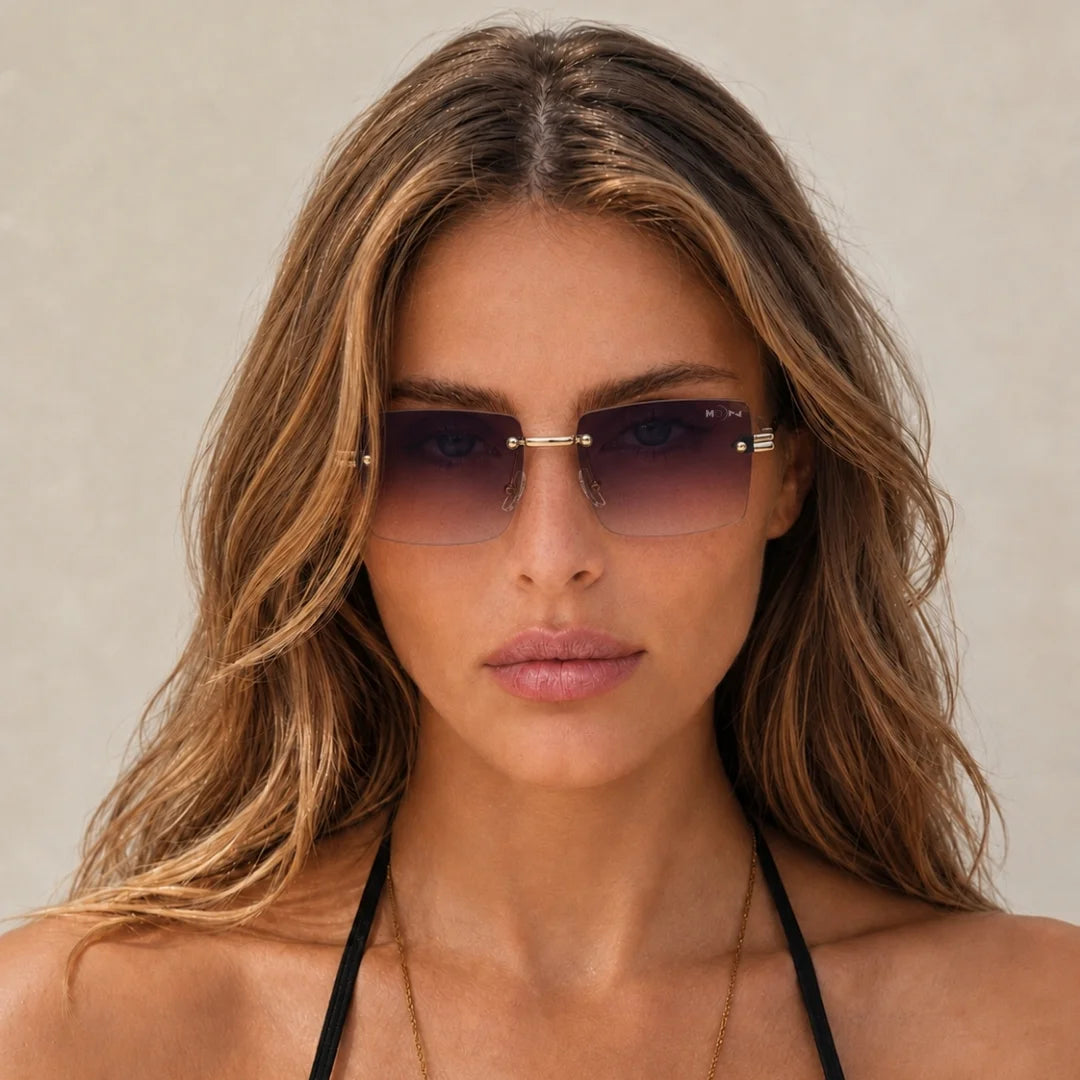 MOONX STARMADE S2 – Polarised Rimless Rectangular Sunglasses (Unisex)