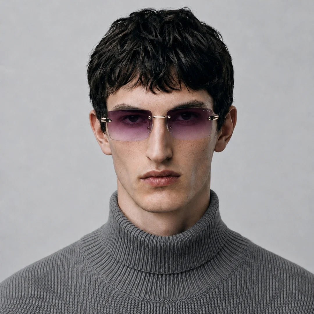 MOONX STARMADE S1 – Polarised Rimless Rectangular Sunglasses (Unisex)