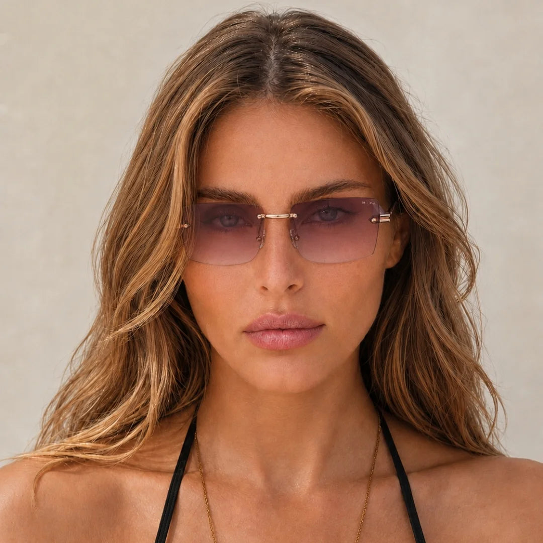 MOONX STARMADE S5 – Polarised Rimless Rectangular Sunglasses (Unisex)