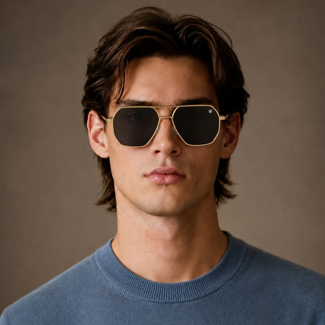 MOONX THYONE S2 – UV400 Aviator Metal Frame Sunglasses (Unisex, Trending)