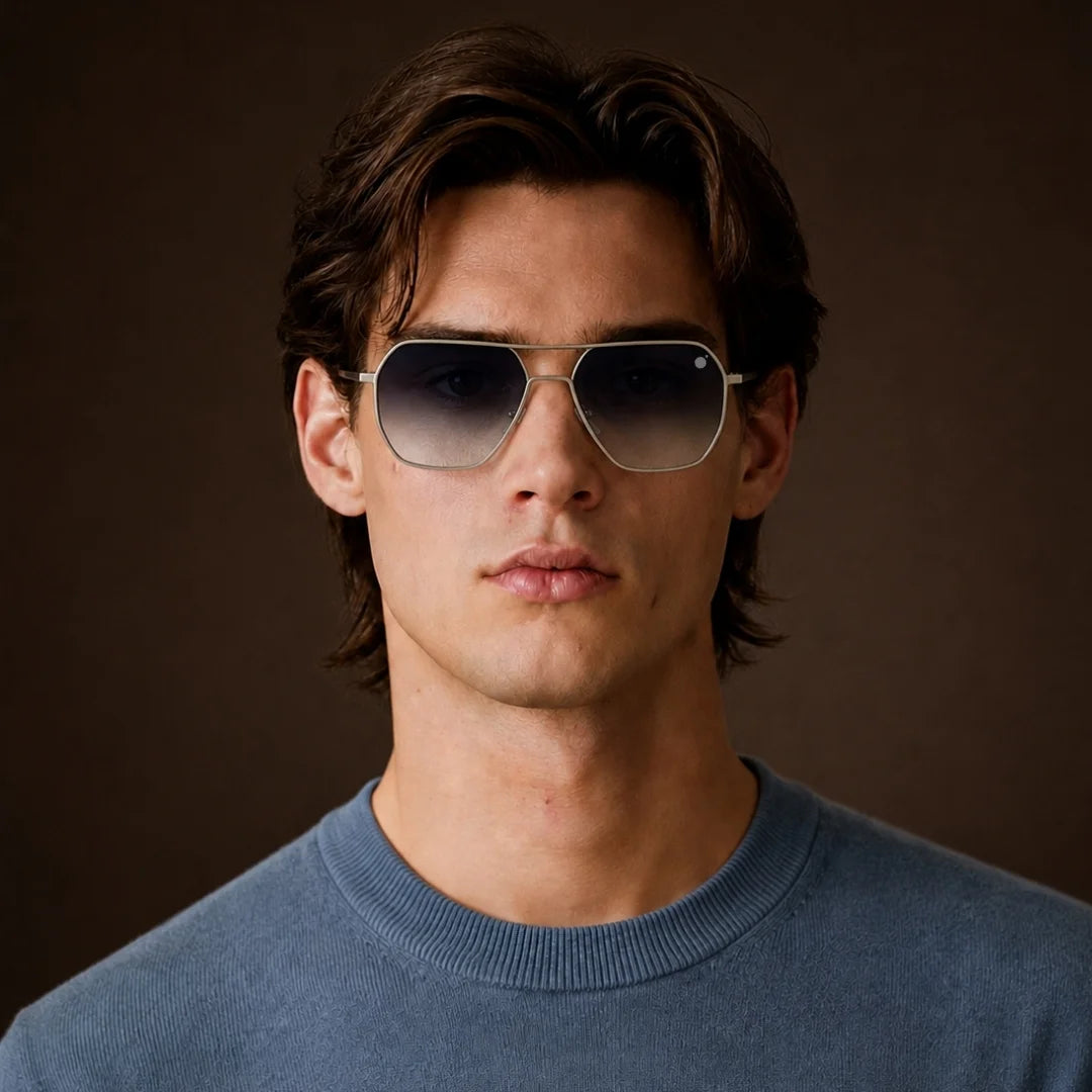 MOONX THYONE S4 – UV400 Aviator Metal Frame Sunglasses (Unisex, Trending)
