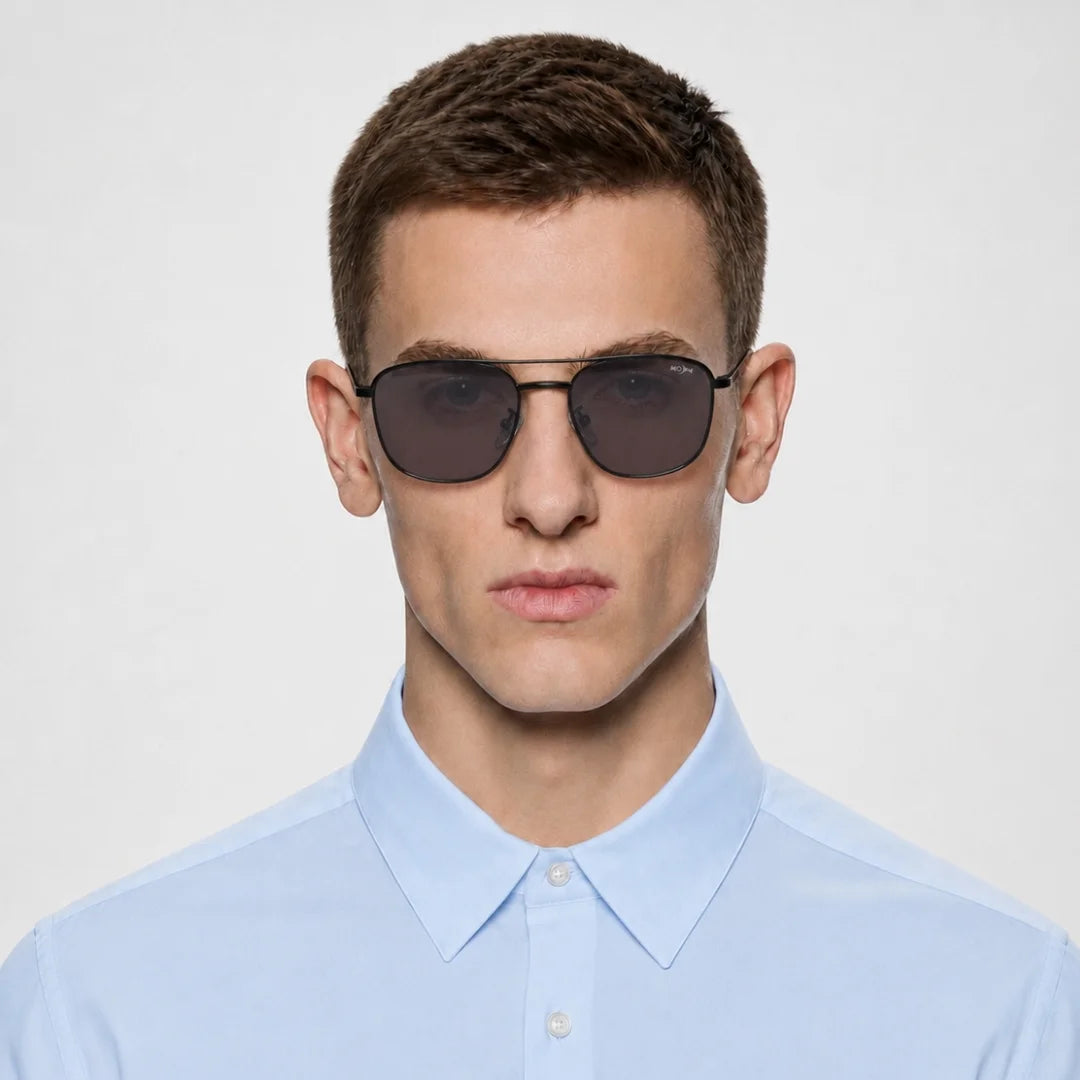 MOONX Z-AUTONOE S1 – UV400 Rectangular Metal Frame Sunglasses (Unisex)