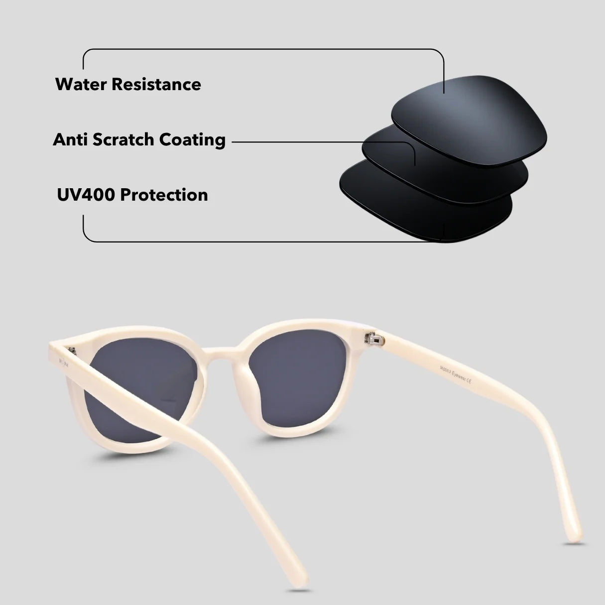 MOONX MIMAS S2 – UV400 Cat‑Eye Sunglasses (Unisex)