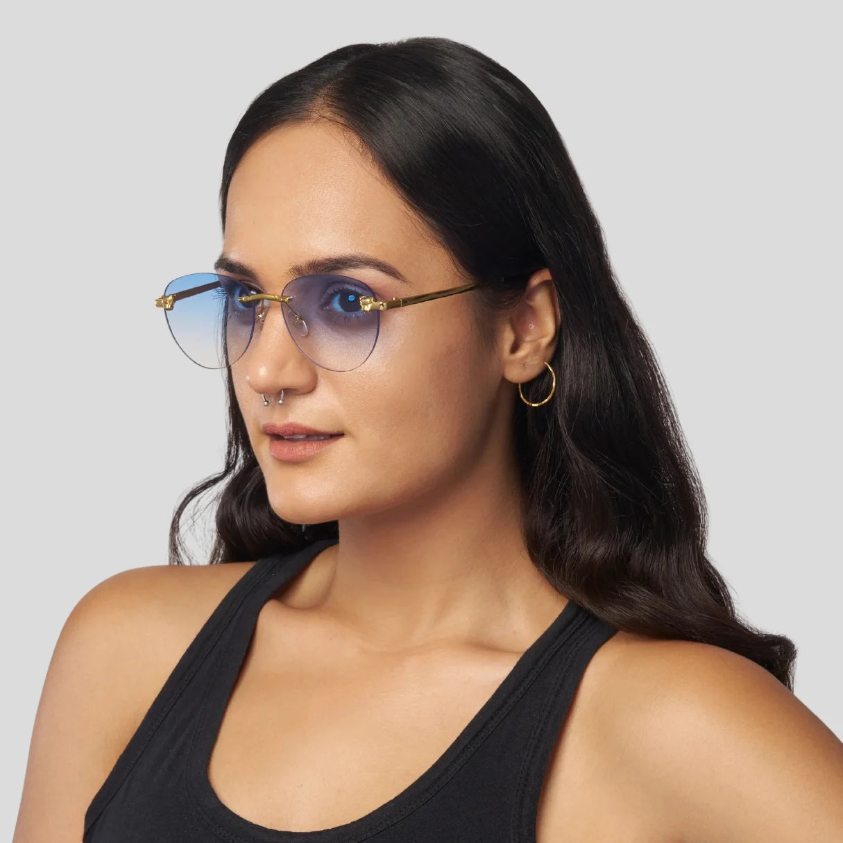 MOONX HIMALIA S3 - UV400 Rimless Oval Sunglasses