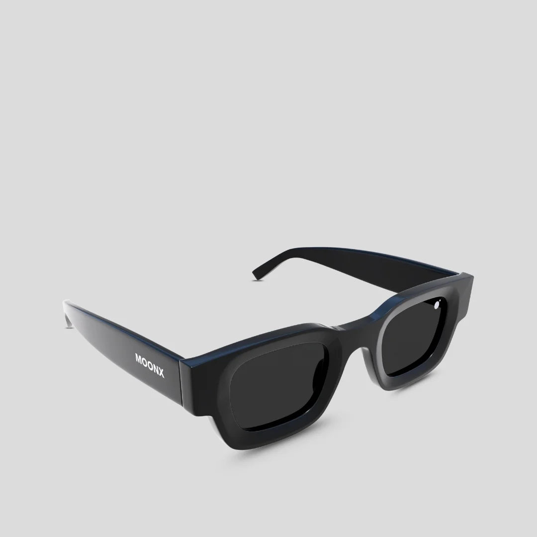 MOONX DARK STONE – UV400 Classic Bold Rectangular Sunglasses (Unisex)