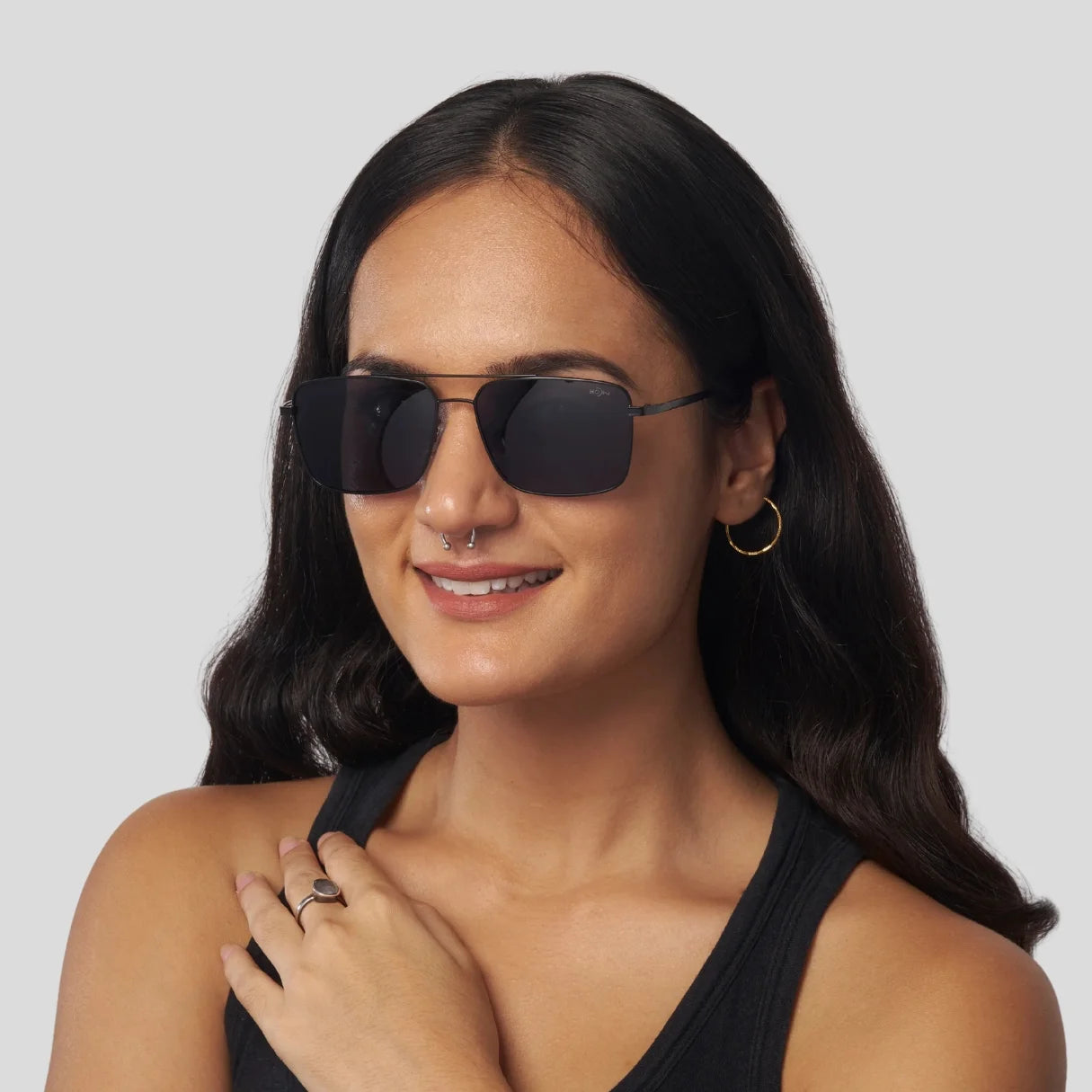 MOONX SIRIUS – Polarised Rectangular Metal Sunglasses (Unisex)