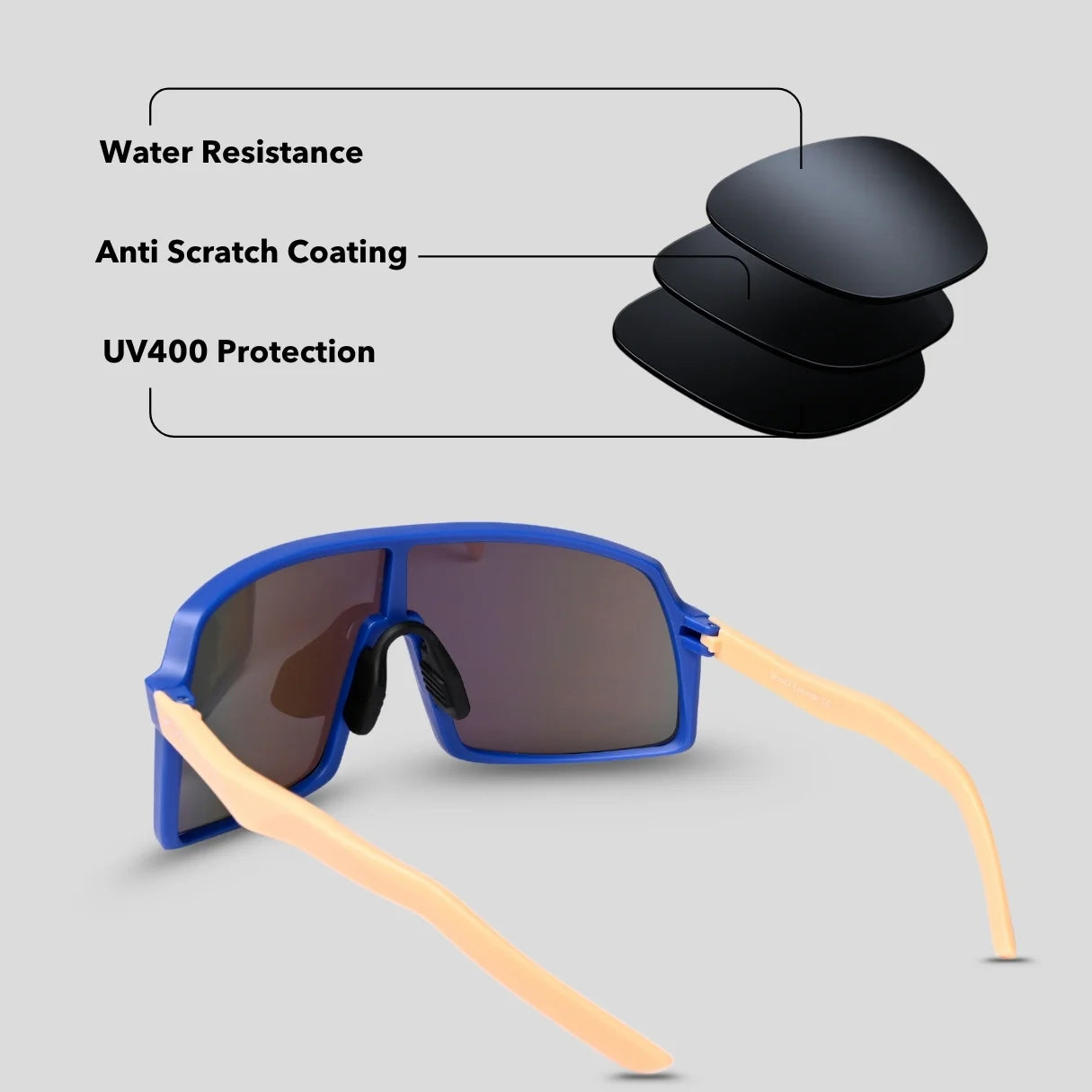 MOONX HERO S4 – UV400 Wrap‑Around Sports Sunglasses (Unisex)