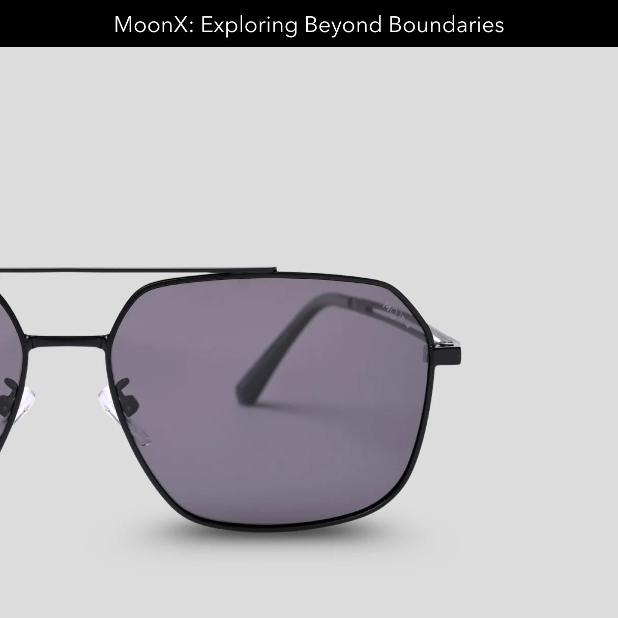 MOONX REFLECTOR S1 – Polarised Square Metal Frame Sunglasses (Unisex)