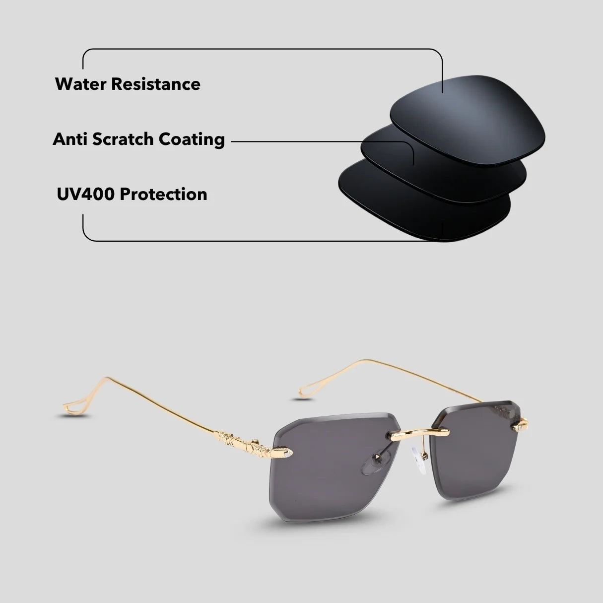 MOONX CYLLENE – UV400 Rectangular Sunglasses (Unisex)