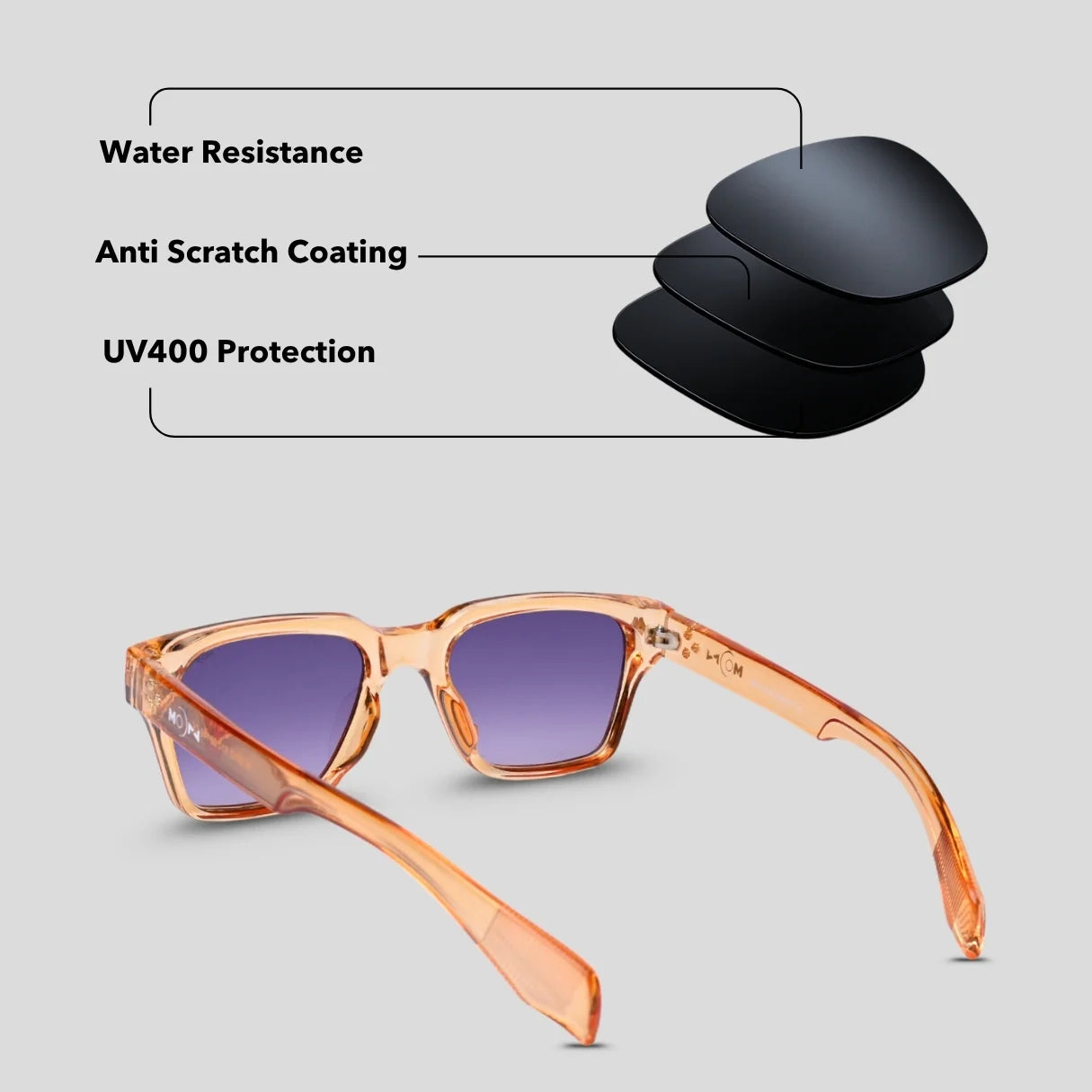 MOONX MARS S2 (Exclusive) – UV400 Wayfarer Sunglasses (Unisex)