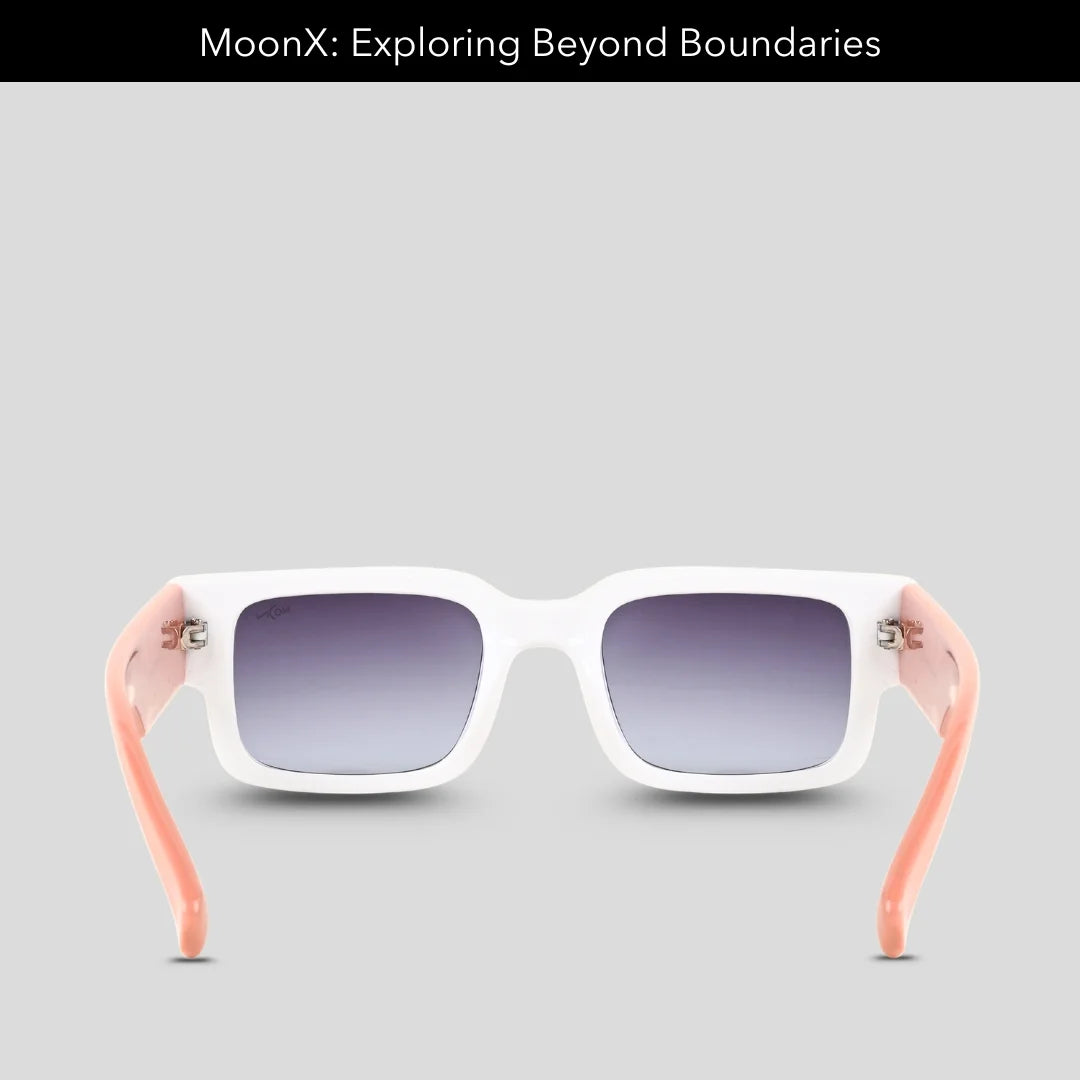 MOONX CLASSIC ICON (WH) - UV400 Rectangular Sunglasses (Unisex)