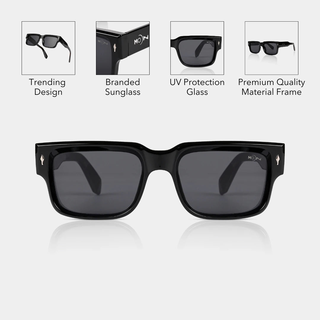 MOONX SUPERMOON S1 – UV400 Rectangular Frame Sunglasses (Unisex)