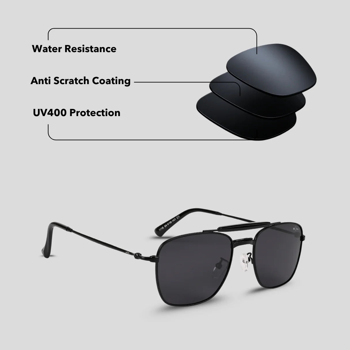 MOONX LEO – UV400 Double‑Bridge Compact Metal Sunglasses (Unisex)