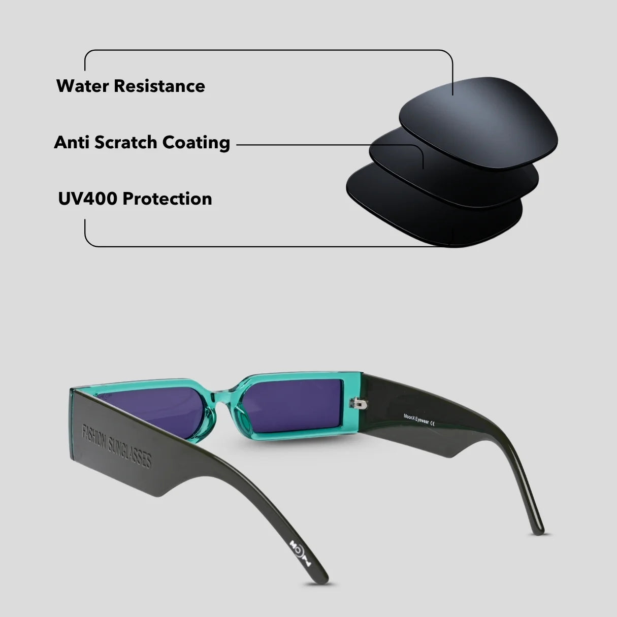 MOONX STRIP S4 – UV400 Modern Retro Sunglasses (Unisex)