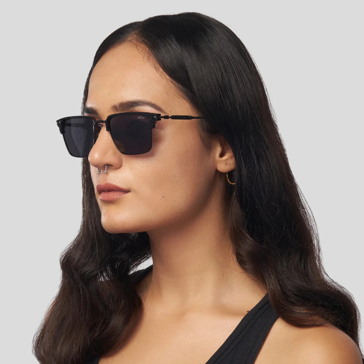 MOONX CLUB – Polarised Rectangular Metal Sunglasses (Unisex)