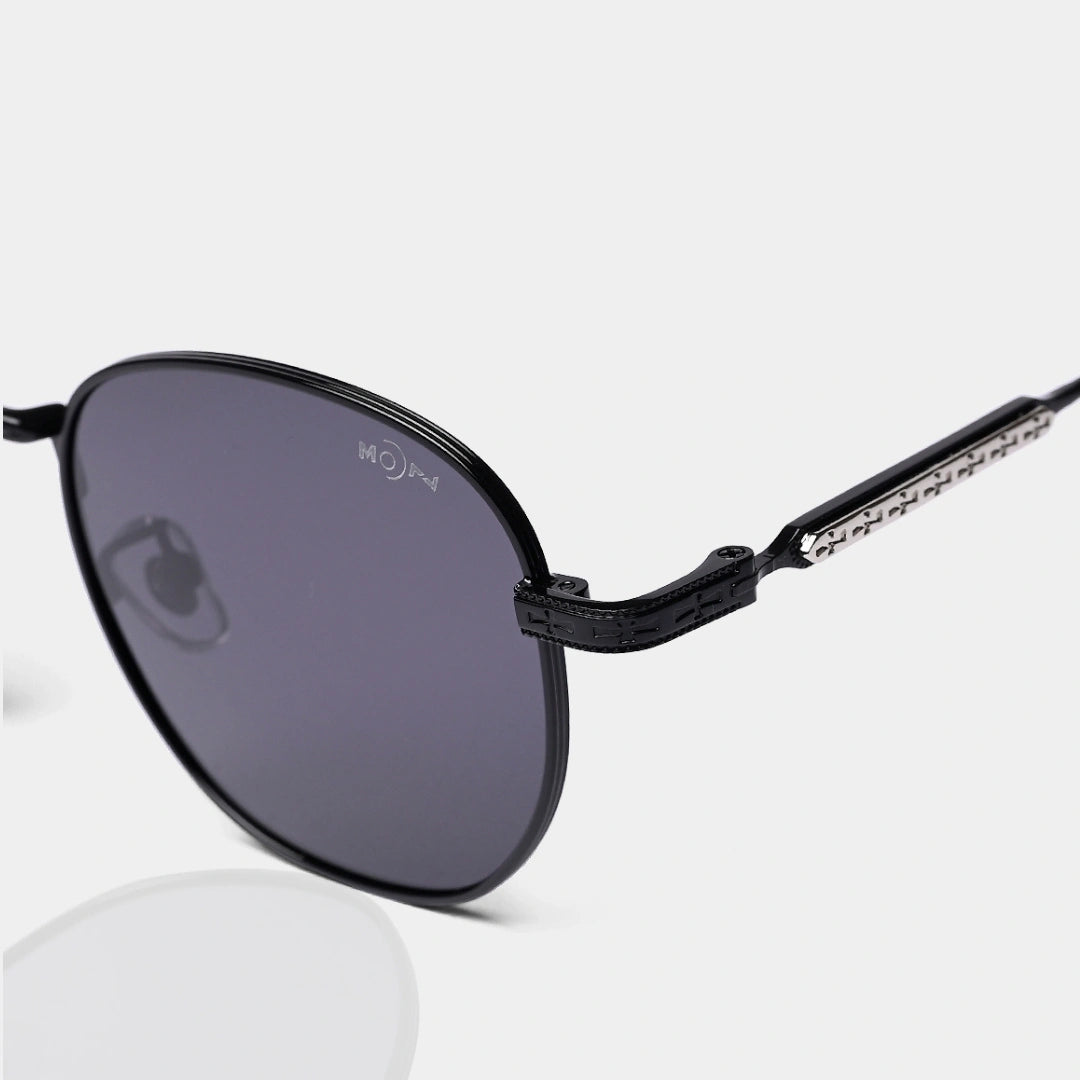 MOONX CLASSIC STREAK – Polarised Round Metal Frame Sunglasses (Unisex)