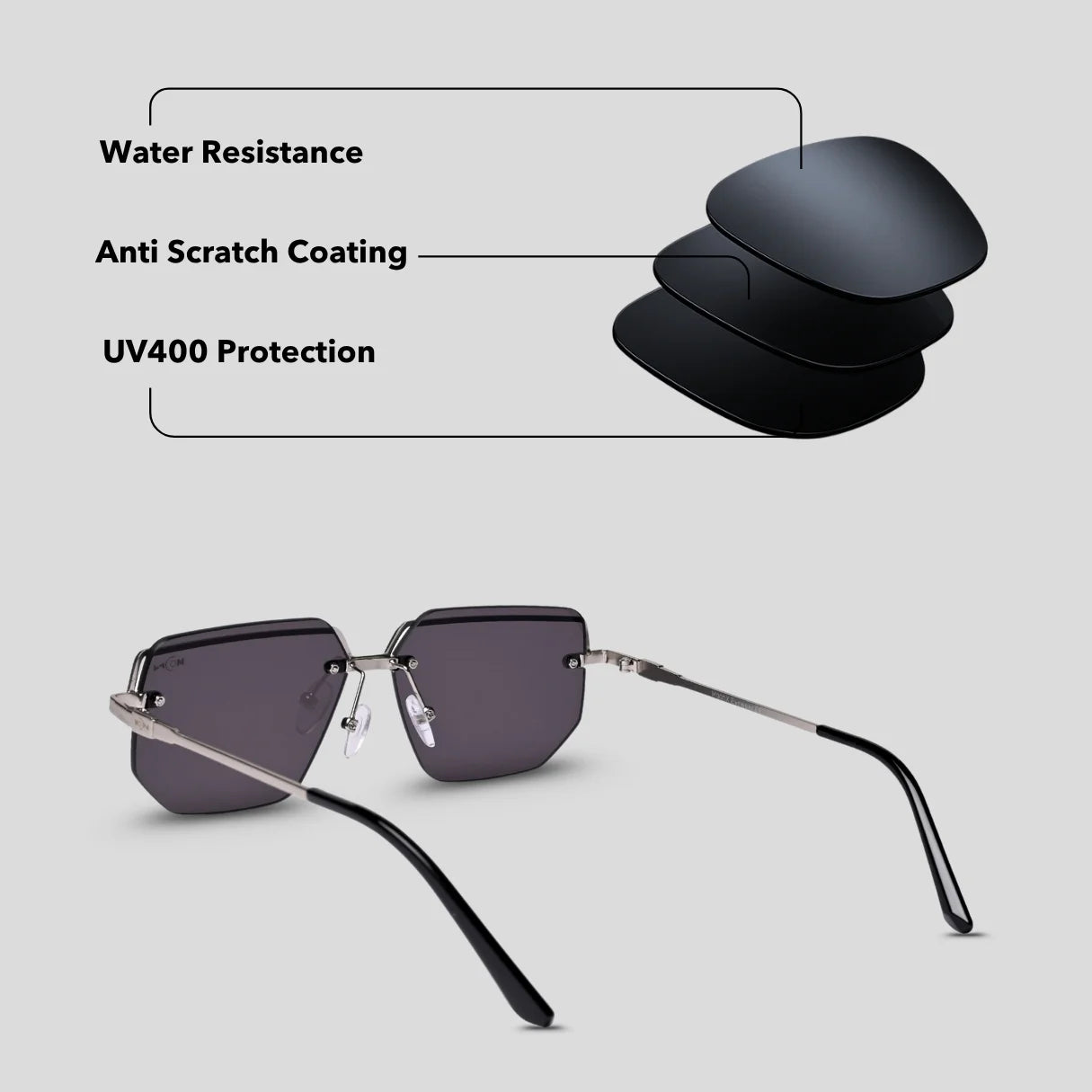 MOONX DEIMOS S2 – Futuristic Metal Frame Sunglasses (Unisex)