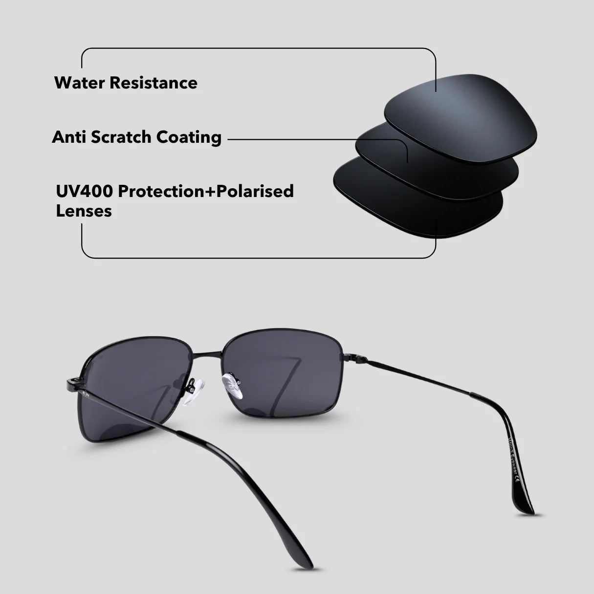 MOONX EXPOSE S1 – Polarised Metal Wrap‑Around Sunglasses (Unisex)