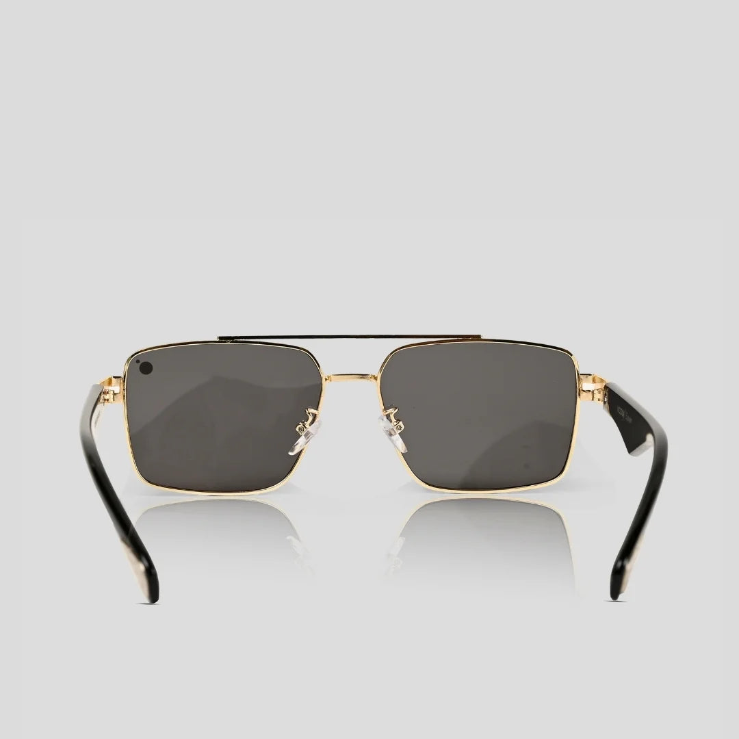 MOONX SPACECRAFT S2 – UV400 Golden Luxury Metal Sunglasses (Unisex)