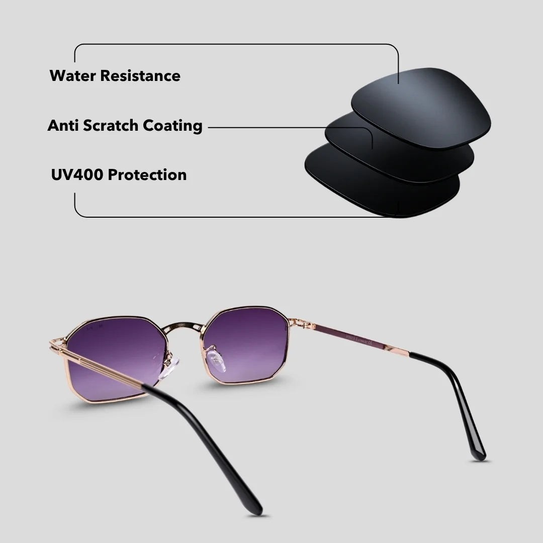 MOONX ELARA S1 – UV400 Rectangular Sunglasses (Unisex)