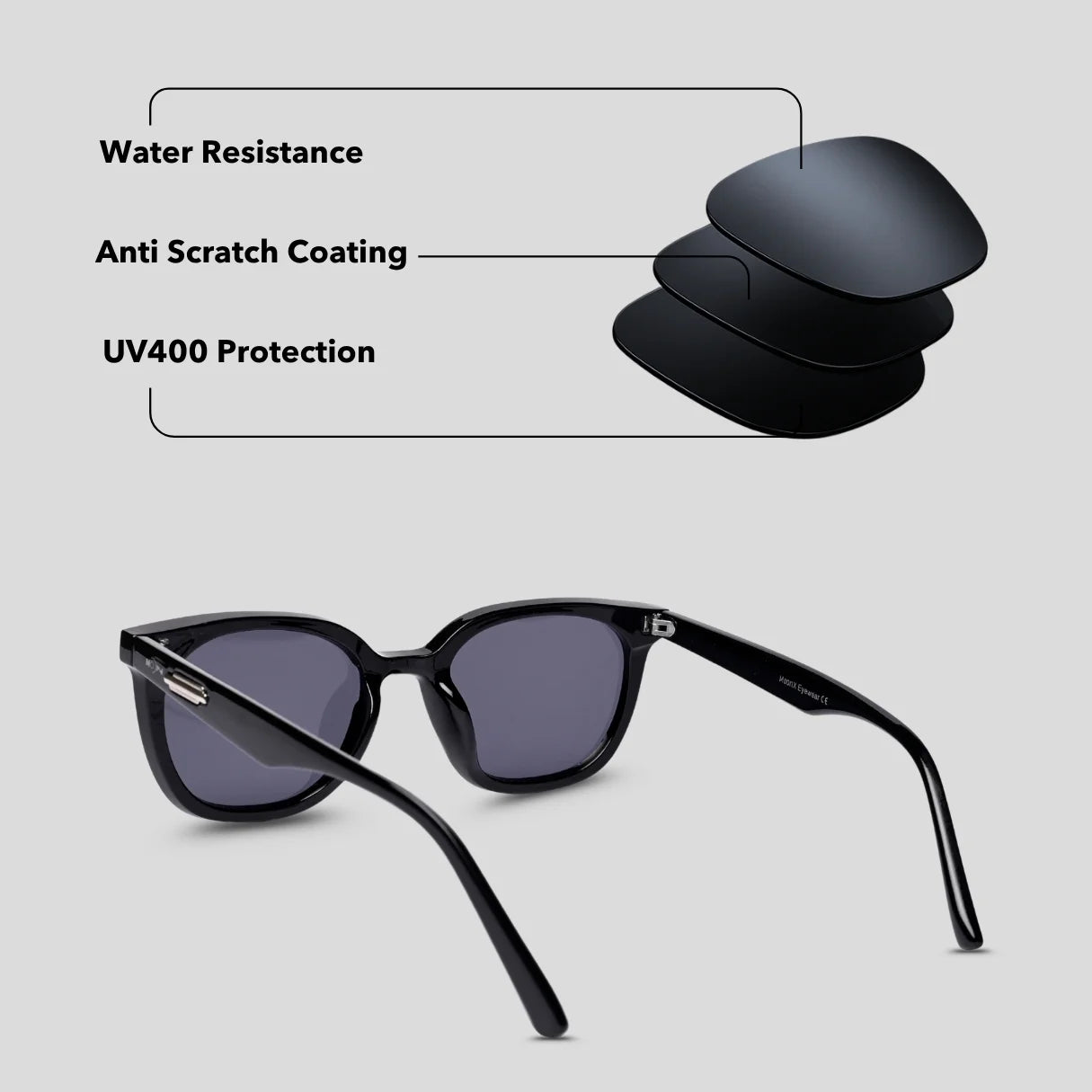 MOONX NEREID S2 – UV400 Cat‑Eye Metal Sunglasses (Unisex)