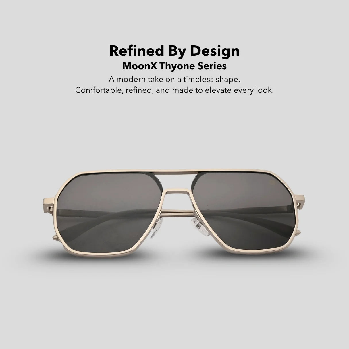 MOONX THYONE S3 – UV400 Aviator Metal Frame Sunglasses (Unisex, Trending)