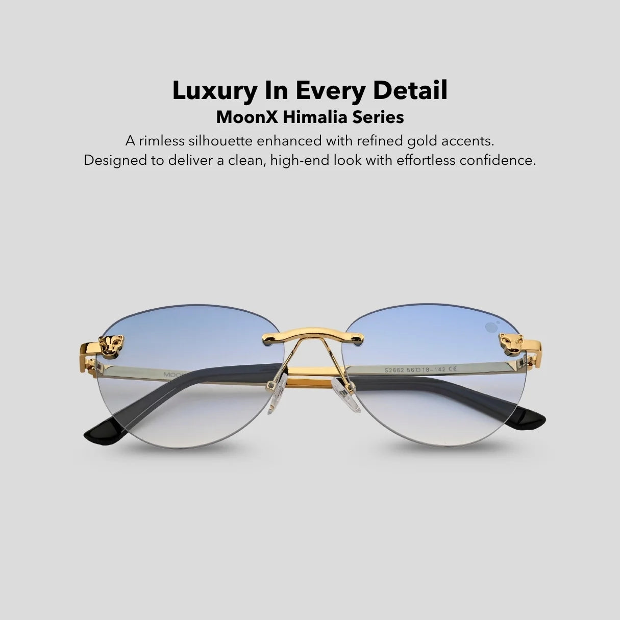 MOONX HIMALIA S3 - UV400 Rimless Oval Sunglasses
