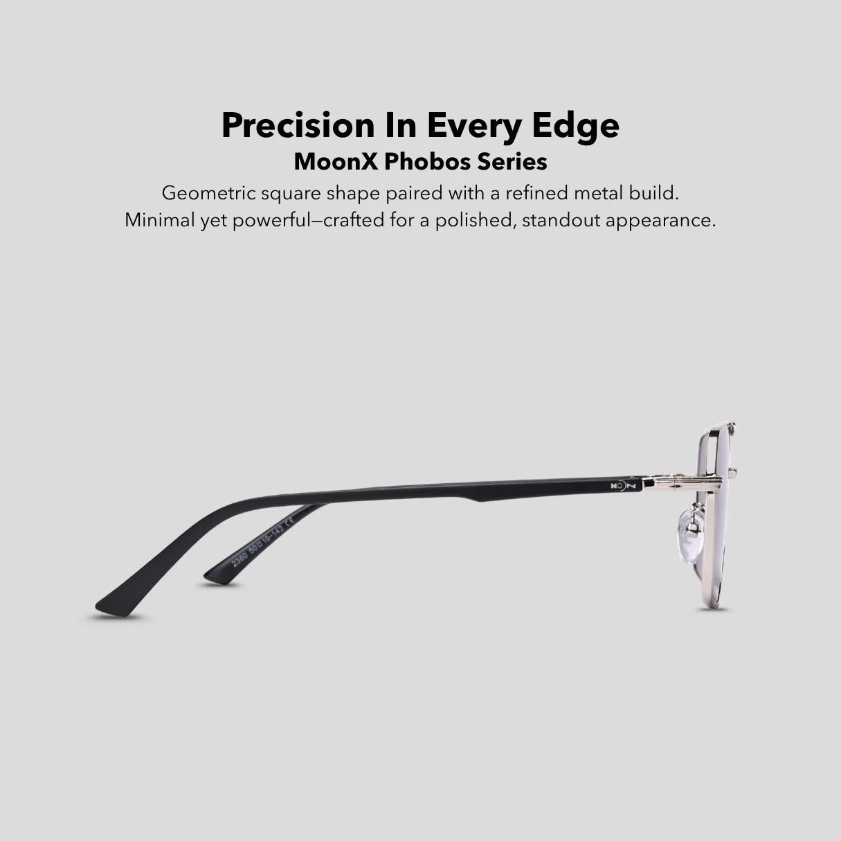 MOONX PHOBOS S1 – UV400 Rectangular Metal Sunglasses (Unisex)
