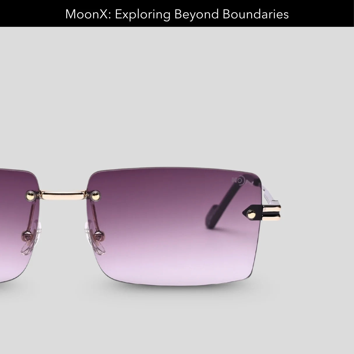 MOONX STARMADE S1 – Polarised Rimless Rectangular Sunglasses (Unisex)