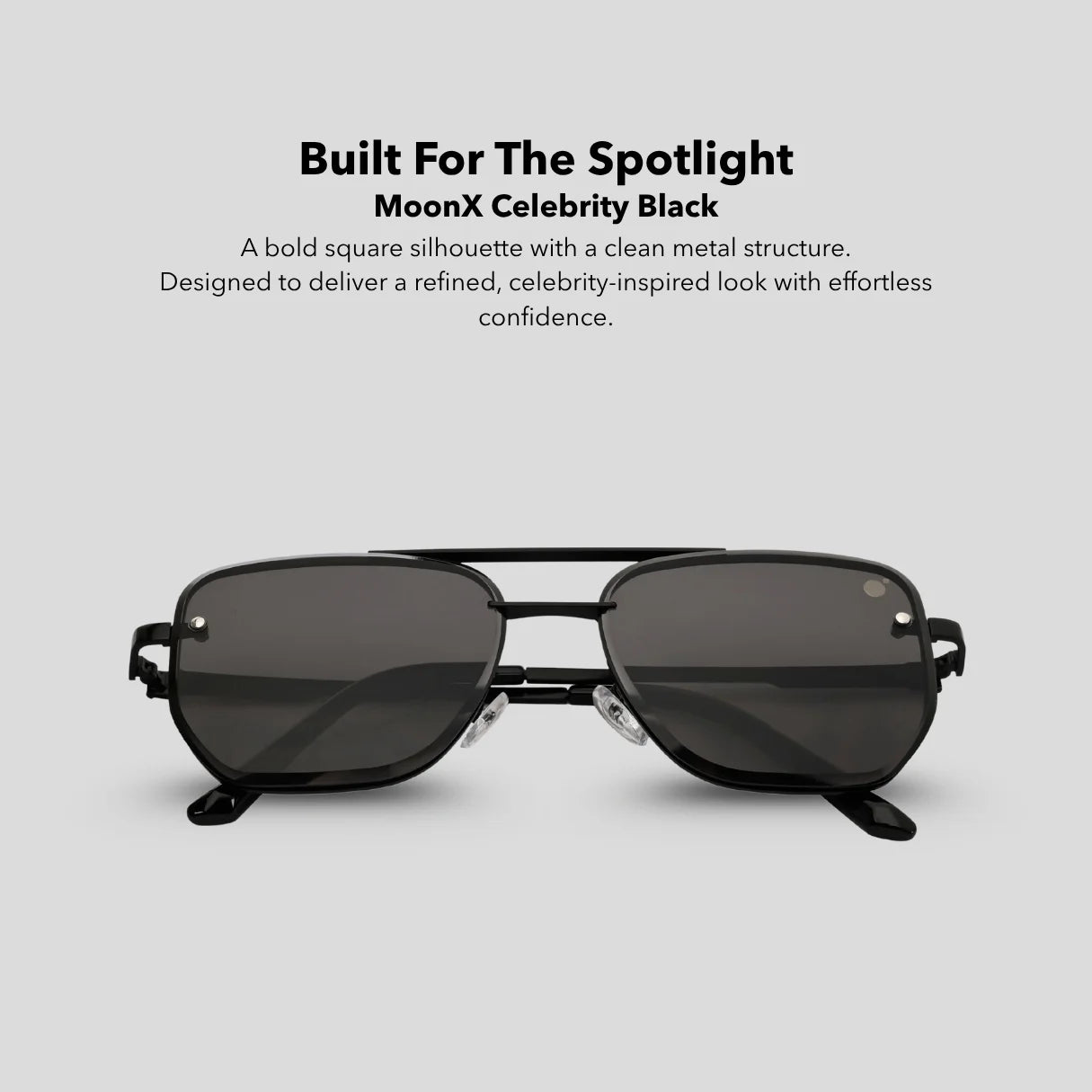 MOONX CELEBRITY BLACK – UV400 Celebrity Inspired Sunglasses (Unisex)