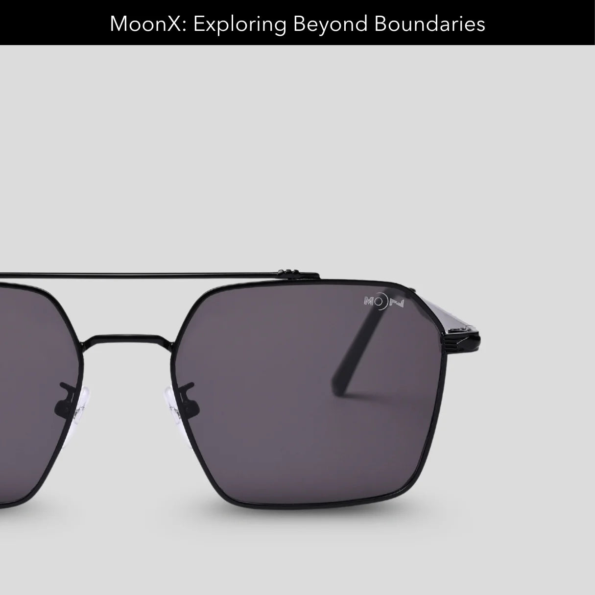 MOONX RISE S1 – UV400 Rectangular Metal Frame Sunglasses (Unisex)