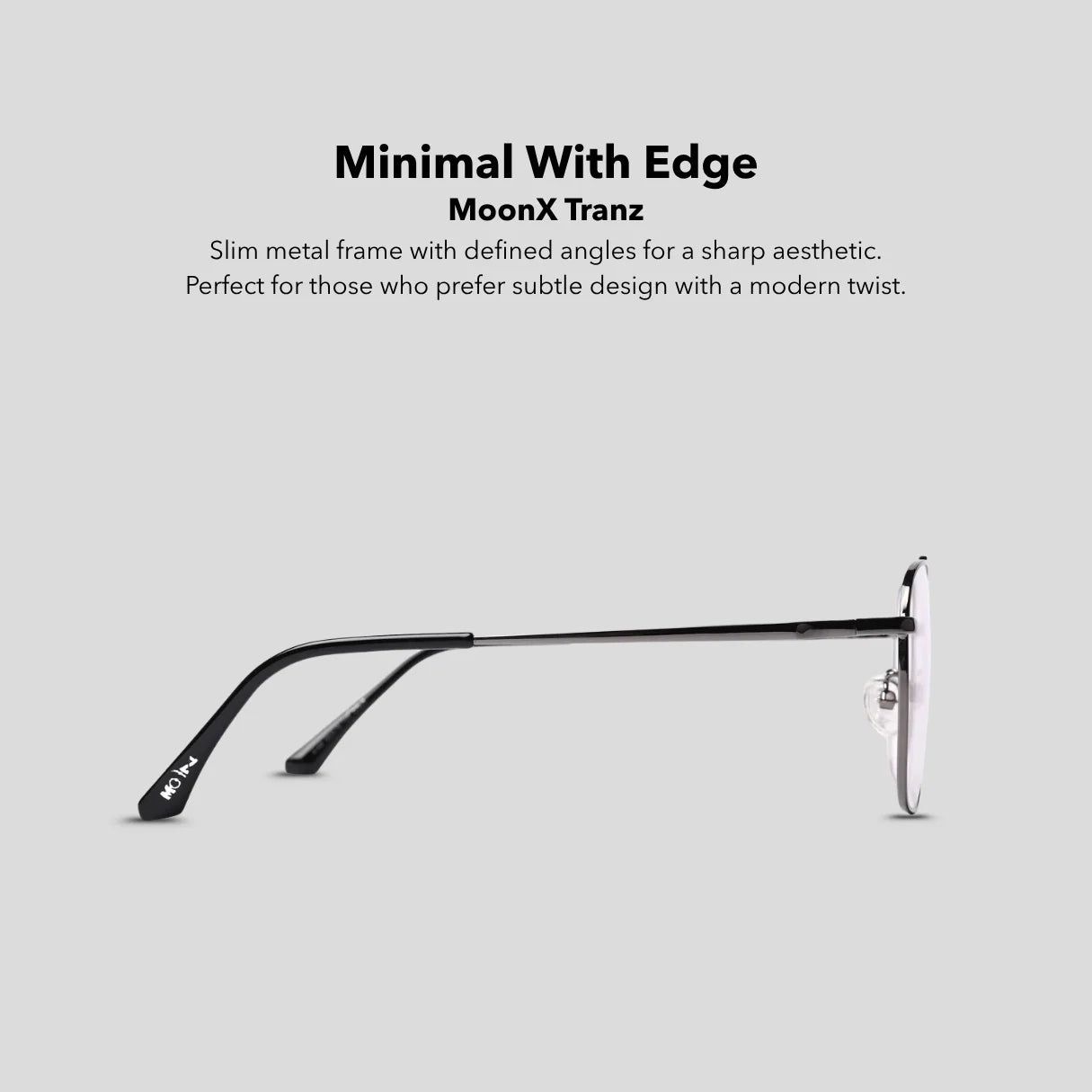 MOONX TRANZ (Anti-Blue) – Rectangular Anti-Blue Light Glasses (Unisex)