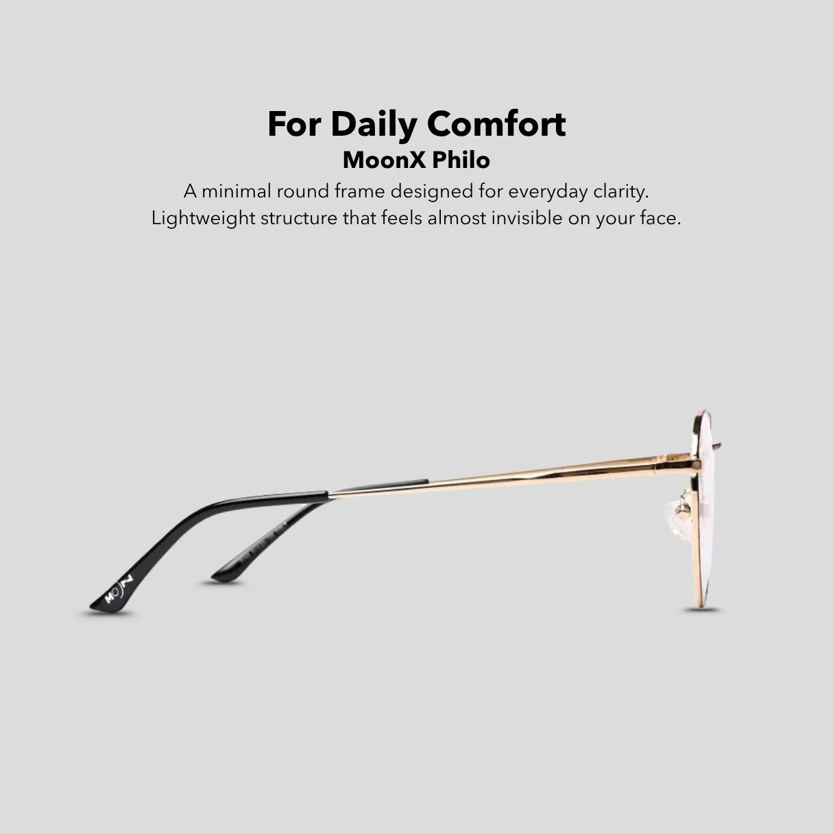 MOONX PHILO (Anti‑Blue) – Round Metal Blue‑Light‑Blocking Glasses (Unisex)