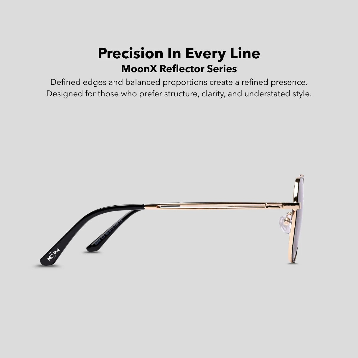 MOONX REFLECTOR S3 – Polarised Square Metal Frame Sunglasses (Unisex)