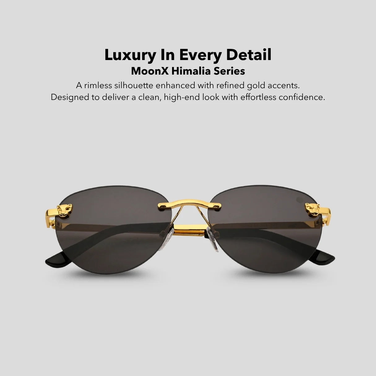MOONX HIMALIA S1 - UV400 Rimless Oval Sunglasses