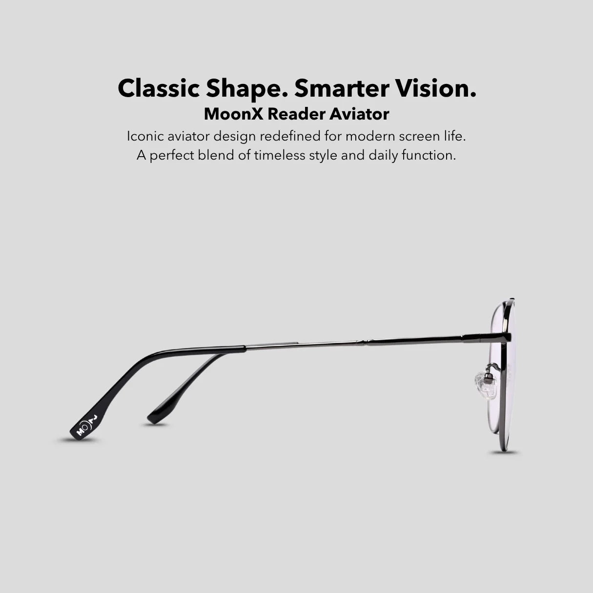 MOONX READER Aviator – Anti-Blue Light Glasses (Unisex, Aviator Style)