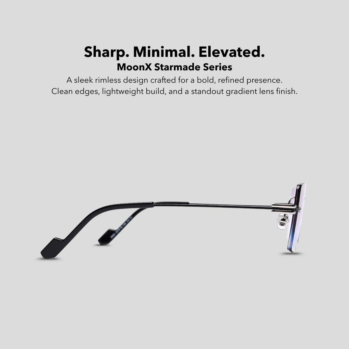 MOONX STARMADE S5 – Polarised Rimless Rectangular Sunglasses (Unisex)