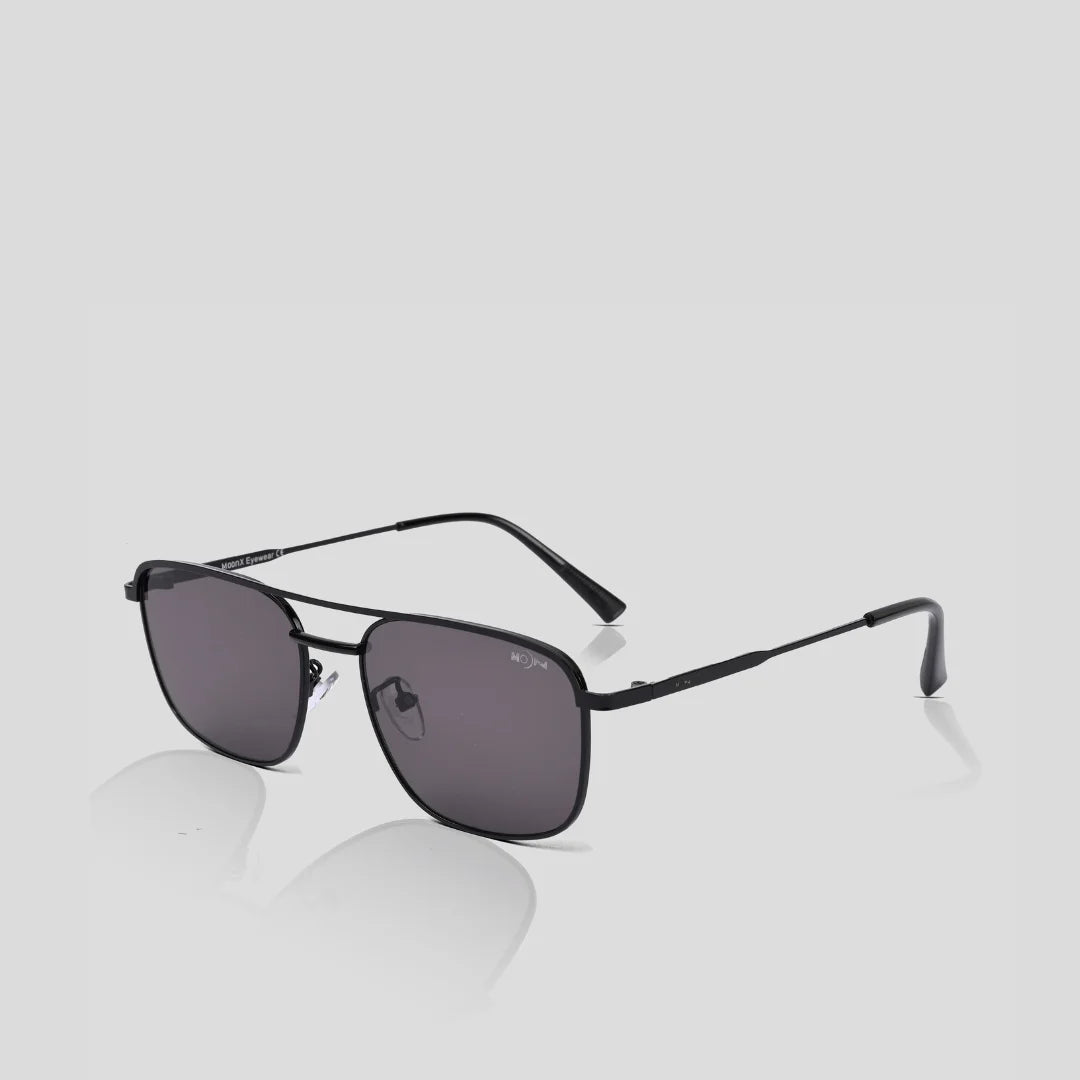 MOONX Z-AUTONOE S1 – UV400 Rectangular Metal Frame Sunglasses (Unisex)
